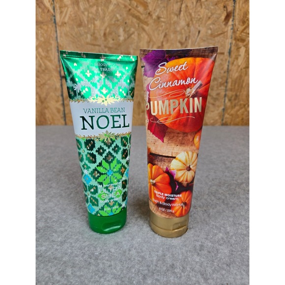 Bath & Body Works Vanilla Bean Noel Sweet Cinnamon Pumpkin Body Cream Lot - Picture 1 of 7